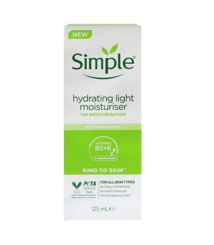 کرم آبرسان و مرطوب کننده سیمپل simple مدل لایت پوست چرب حجم ۱۲۵میلی لیتر